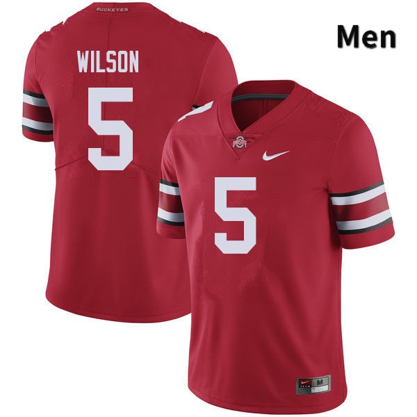 Ohio State Buckeyes Garrett Wilson Men's #5 Red Authentic Stitched College Football Jersey